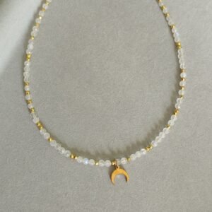 Choker naszyjnik" kamień księżycowy