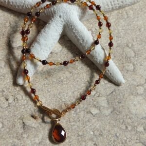 Naszyjnik "Amber Glow" z bursztynów w trzech odcieniach