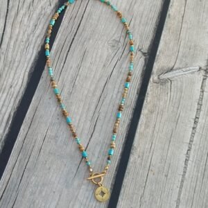 Naszyjnik "Szlak Ziemi i Nieba" jaspis krajobrazowy i magnezyt