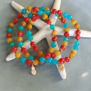 Bransoletki "Tropikalna Fiesta" kolorowe jadeity i marmurek