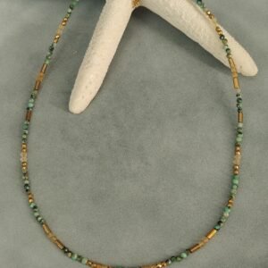 Choker "Złota Równowaga" Turkus i cytryn