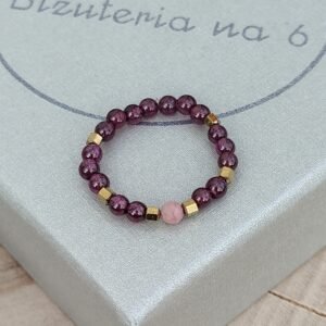 Pierścionek "Granat i Rodonit"