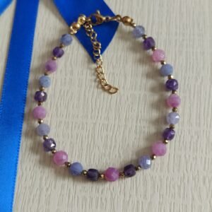 Bransoletka rubin, szafir, ametyst