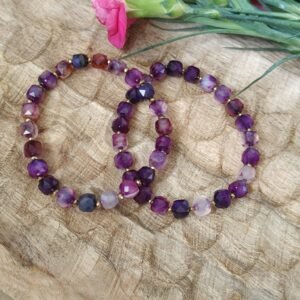 Bransoletka agat fioletowy kostka