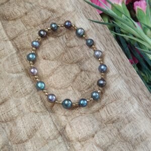 Bransoletka z pereł hodowlanych benzynka premium