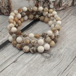 Komplet bransoletek Agat | Jaspis | Kamień rzeczny