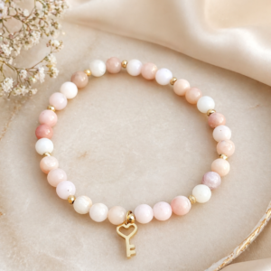 Bransoletka różowy opal 6 mm