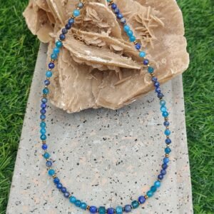 Choker „Morski Blask” – Lapis Lazuli i Apatyt | Choker z Kamieni Naturalnych Handmade