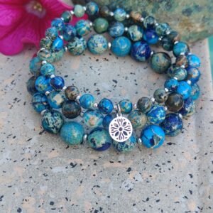 Komplet bransoletek Ocean Jasper – jaspis w odcieniach błękitu