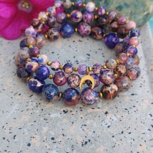 Komplet bransoletek Violet Moon – jaspis cesarski fioletowy